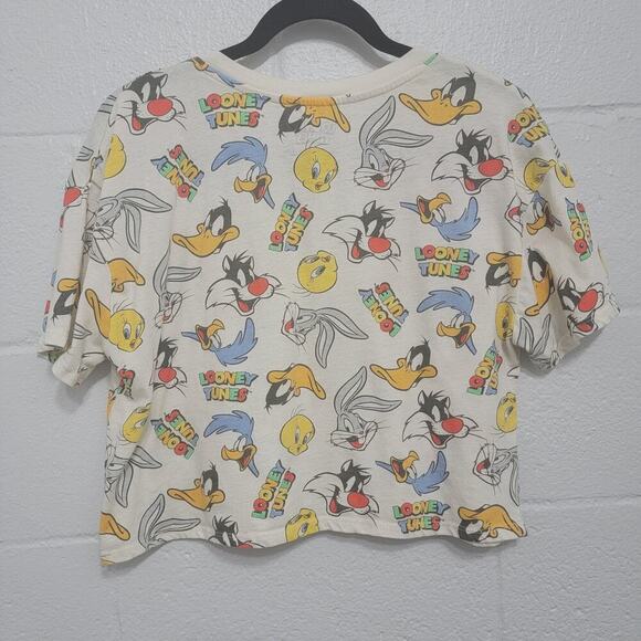 Loony Toones Crop All Over Print Tee Top, Large - Picture 4 of 6